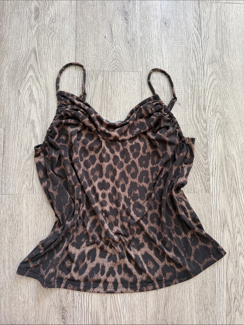 H&M Leopard Print Cowl Neck Camisole - Brown & Black